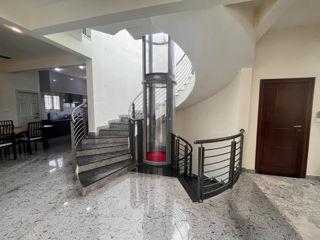 Private lift and staircase at Saptha Sagara Villa