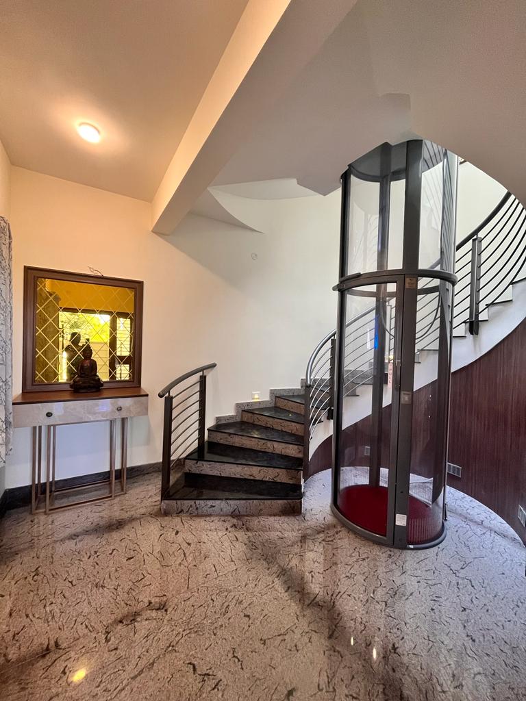 Private residential lift at Saptha Sagara Villa